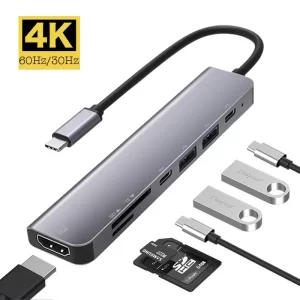 7 in 1 Type C USB 3 1 HDTV 4K 60Hz Video USB 3 0 USB2